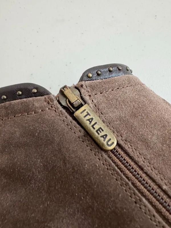 Italeau Miralda Suede Waterproof Boots Womens Size 36 Studded Winter Western - Image 8