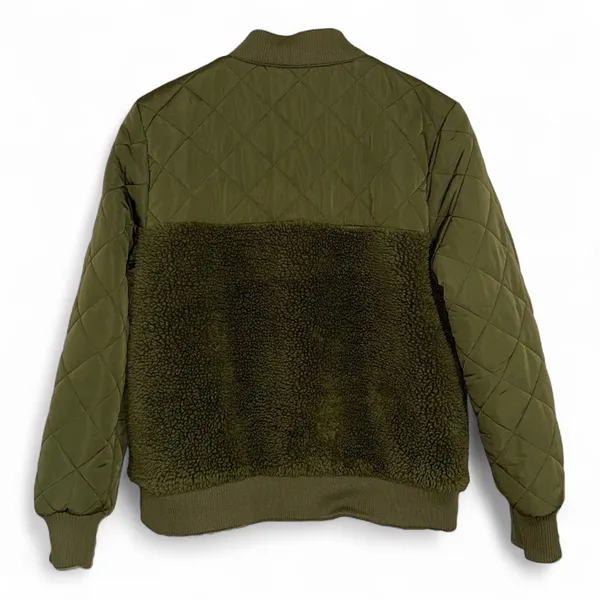 Dear John Olive Green Quilted‎ Sherpa Bomber Jacket - Women's Small Casual - Image 4