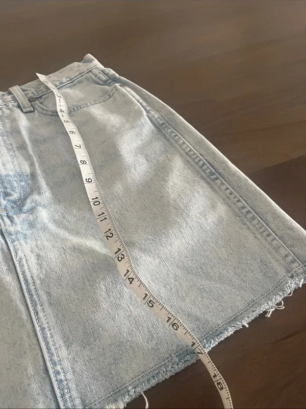 rag & bone Light Blue Denim A-Line Mini Skirt - Image 3