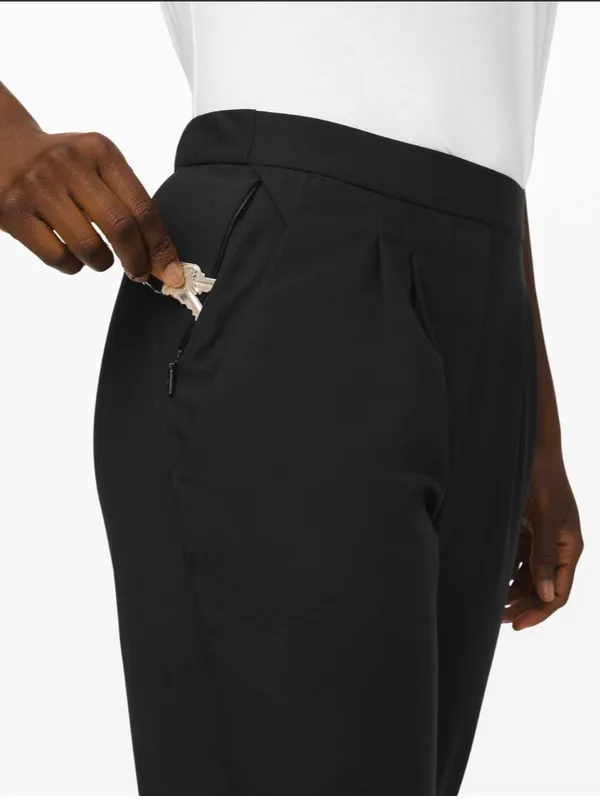 LULULEMON Essential High Rise Trouser Pants in Black size‎ 8 Pleated Front Ankle - Image 3