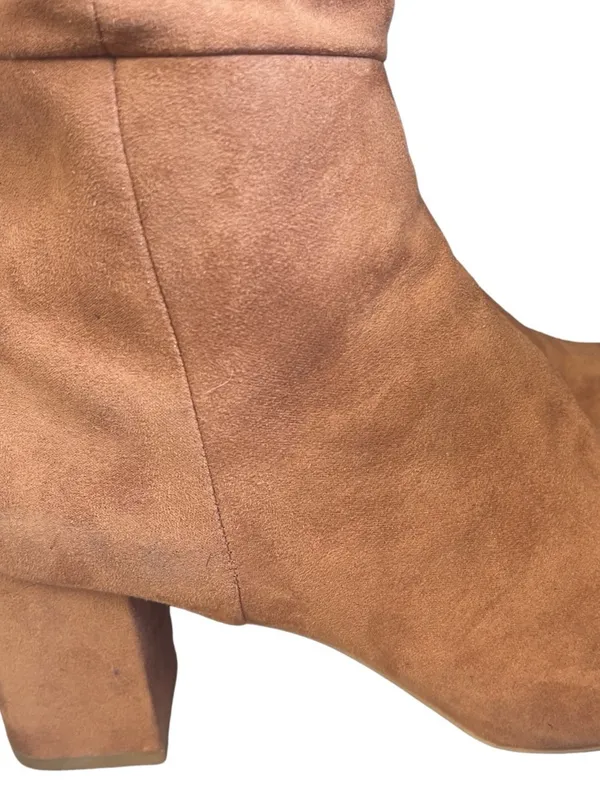 Calvin Klein Cosetta Faux Suede High Calf Tall Boots SZ 9 Heel Classy Boho Chic - Image 6