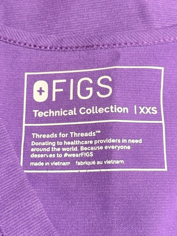 Figs Catarina Scrub Top Ultra Violet Size XXS PO 1651 - Image 4
