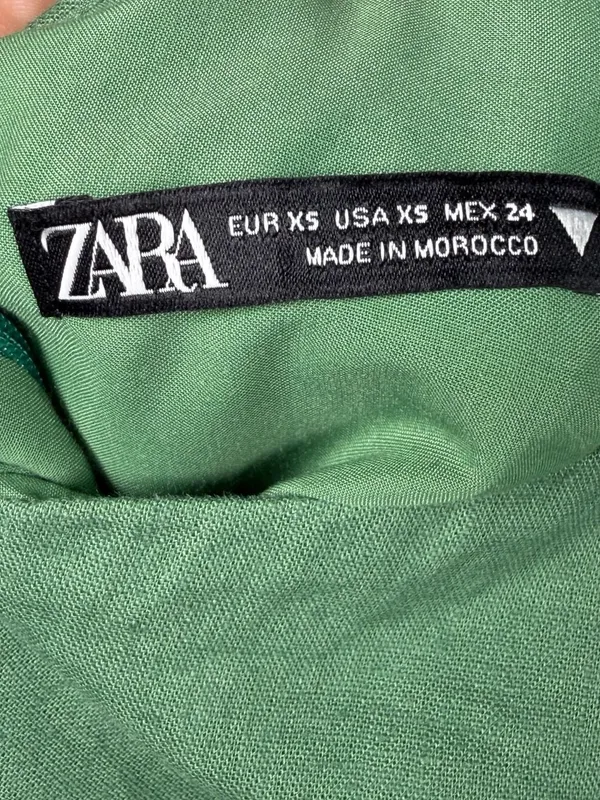 Zara Linen Blend Open Back Midi Dress in Green - Image 2