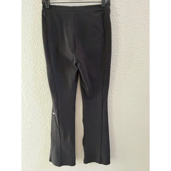 Alo Yoga Black High Waist Split Zip Flare Leggings Size Medium - Image 6