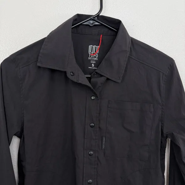Topo Designs Shirt Womens Small Black Snap Front Lightweight Utility Outdoor - Image 2