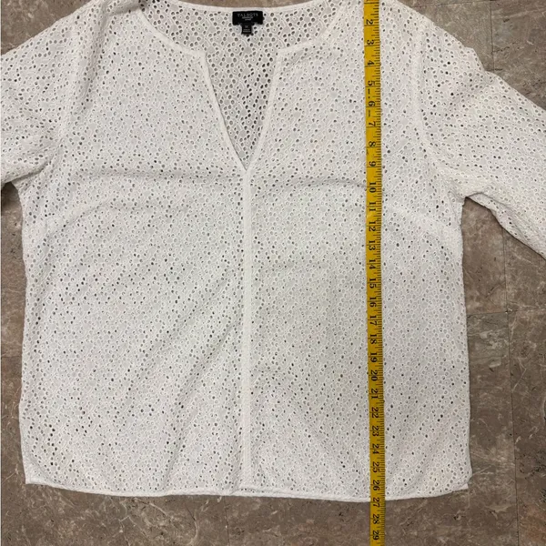 TALBOTS Woman White Eyelet Blouse - Image 11