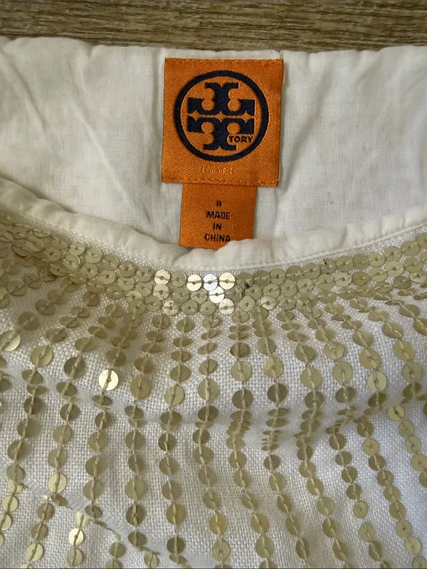 Tory Burch White Sequin Skirt Size 8 - Image 2