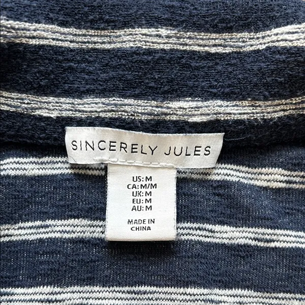 Sincerely Jules Striped Polo in Navy - Image 2