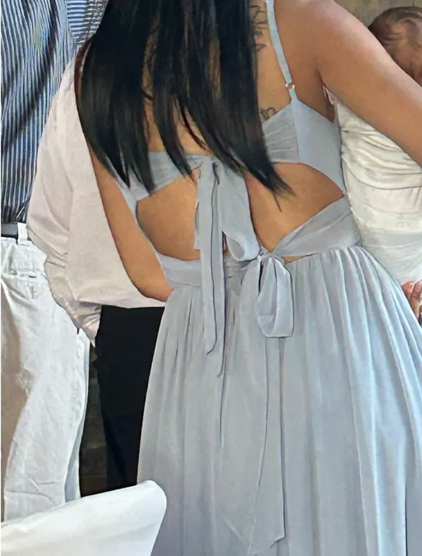 Bridesmaid Azazie Dress Dusty Blue - Image 2