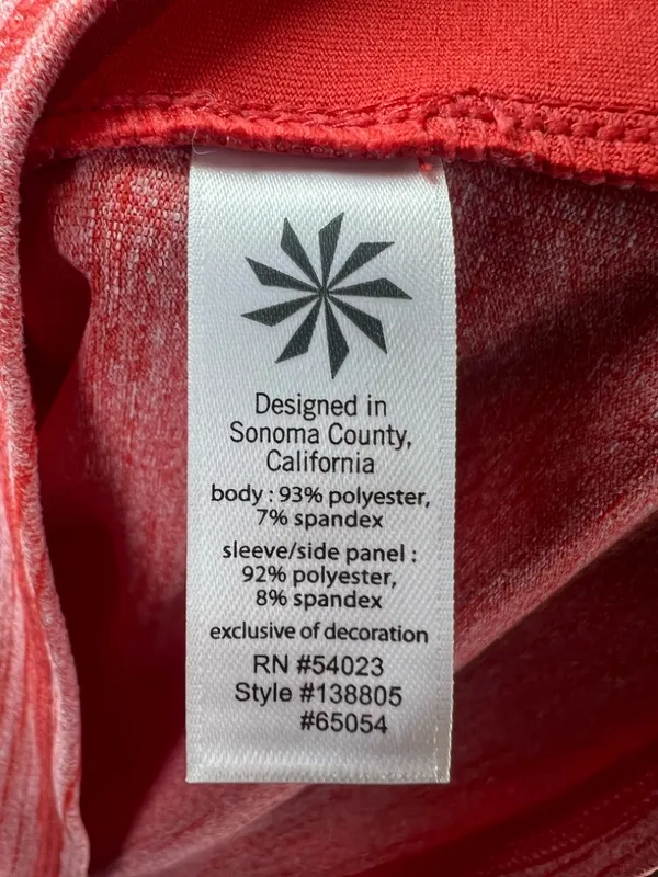 Athleta Running Wild 1/2 Zip Pullover Shirt Red Performance Pocket Reflective Lg - Image 12