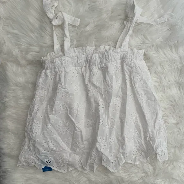 Cupshe White Eyelet Scalloped Hem Cover-Up Top Size Small - Image 9
