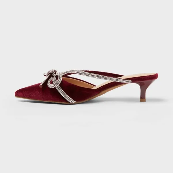 Gwen Rhinestone Bow Heels - Image 3