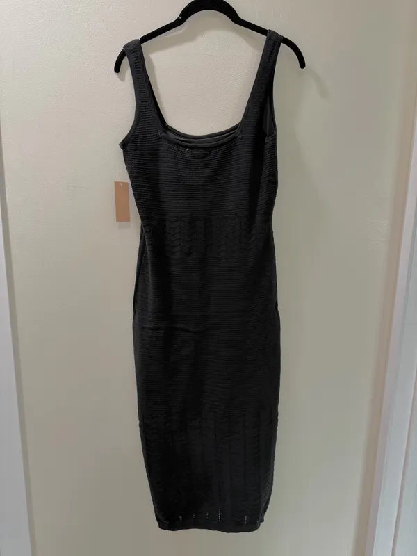 NWT Black Knit Midi Dress Size L - Image 6