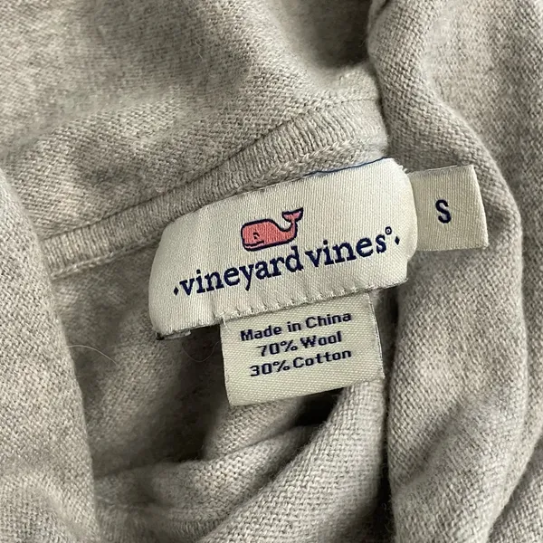 Vineyard Vines Wool Cotton Blend Turtleneck Sweater Womens‎ Gray Size S - Image 2