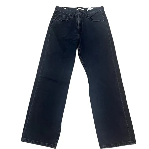 Levi's Women's Loose Straight Jeans Black Denim W27 L30 Standard 5-Pocket Design - Image 2