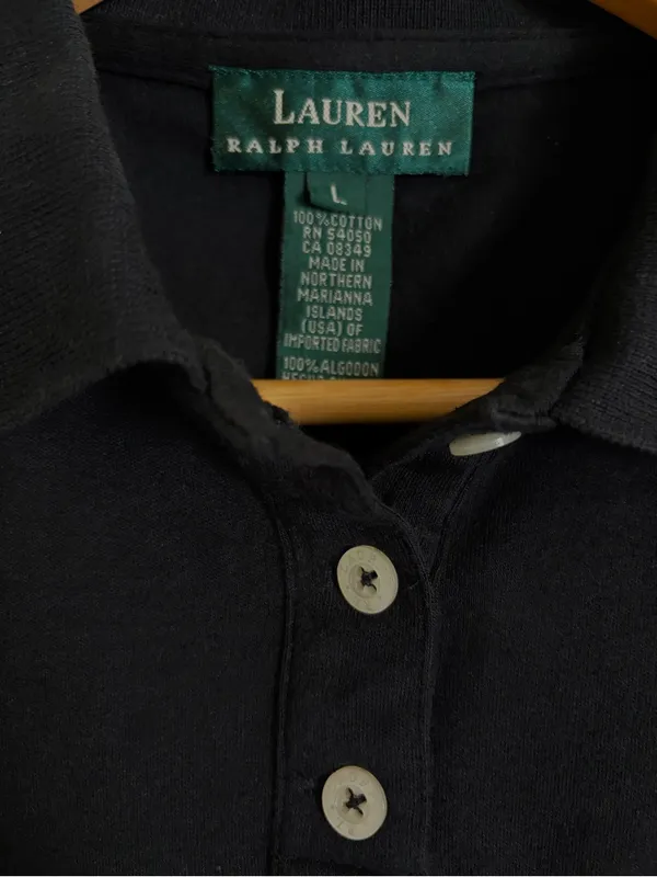 Ralph Lauren Womens Black Polo Sleeveless Crest Top Y2K Old Money Preppy Large - Image 5
