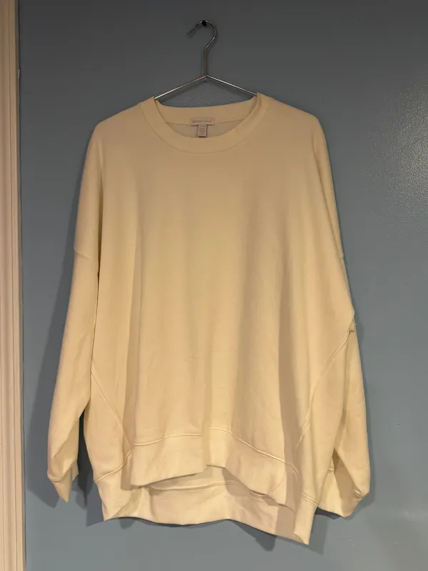 Beyond YogaSolstice Oversize Cotton Blend Sweatshirt Fresh Snow - Image 2