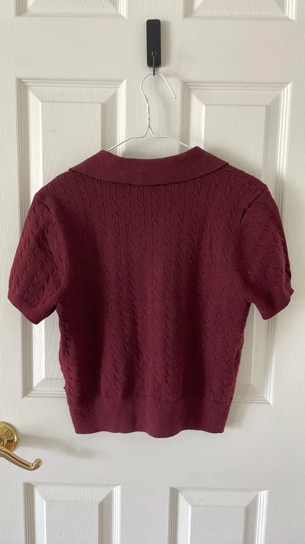 Maroon Short Sleeve Sweater Olive+Oak - Image 2