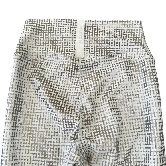 Peloton Womens‎ Metallic Silver Geometric Dot High Waist Workout Leggings Size M - Image 7