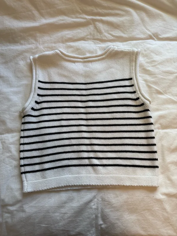 Boutique Striped Sleeveless Sweater Top - Image 2
