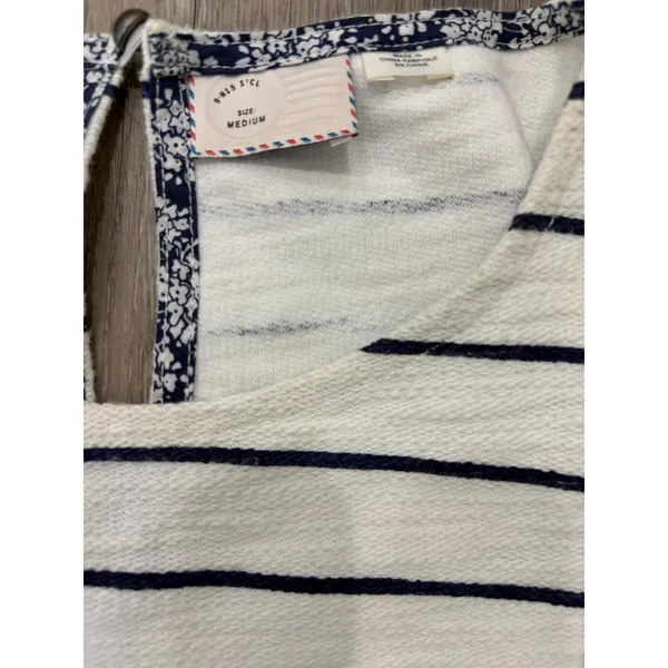 Anthropologie Postmark Striped Ruffle Sleeve Top Womens Medium - Image 5
