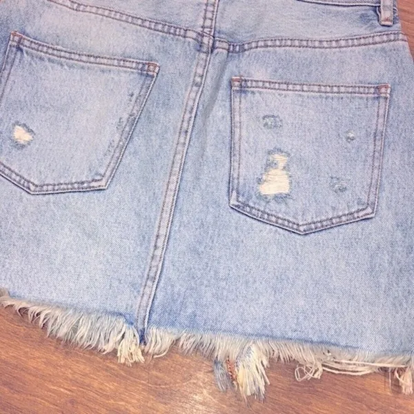 We the Free size 25 distressed jean skirt - Image 7