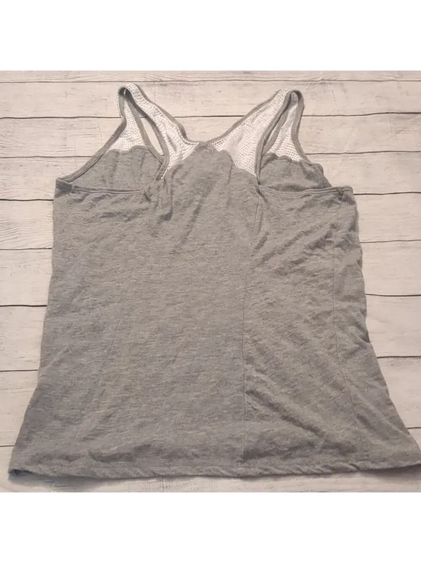 Alo yoga gray and white tank top size small petit - Image 4
