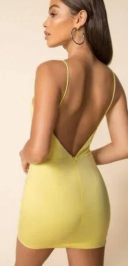 Superdown Diana Mini Dress in Light Yellow LArge - Image 2