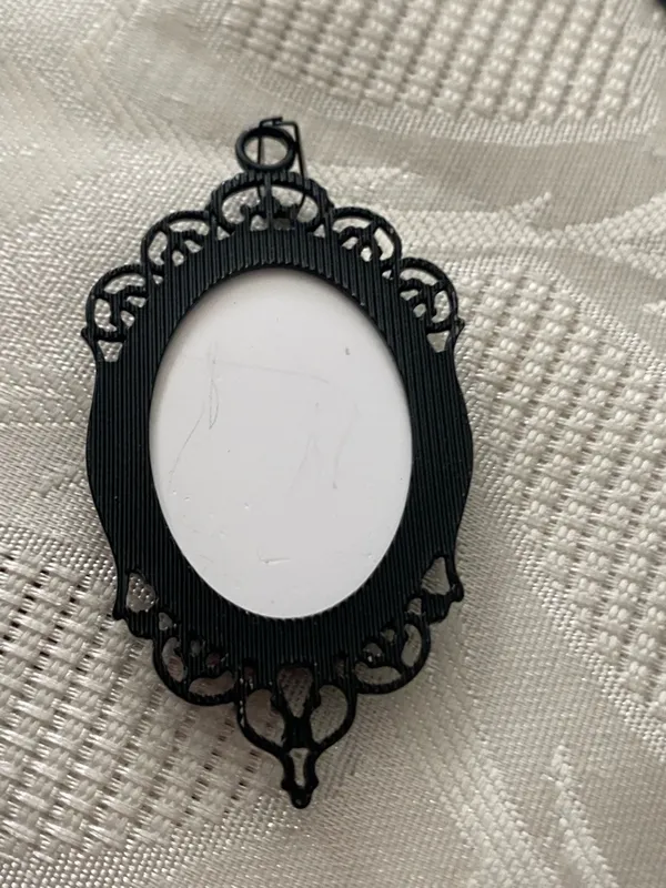 18” Black Cord Necklace Witch In Hat Oval Pendant 2”H x 1.25”W Goth Gothic Punk - Image 4