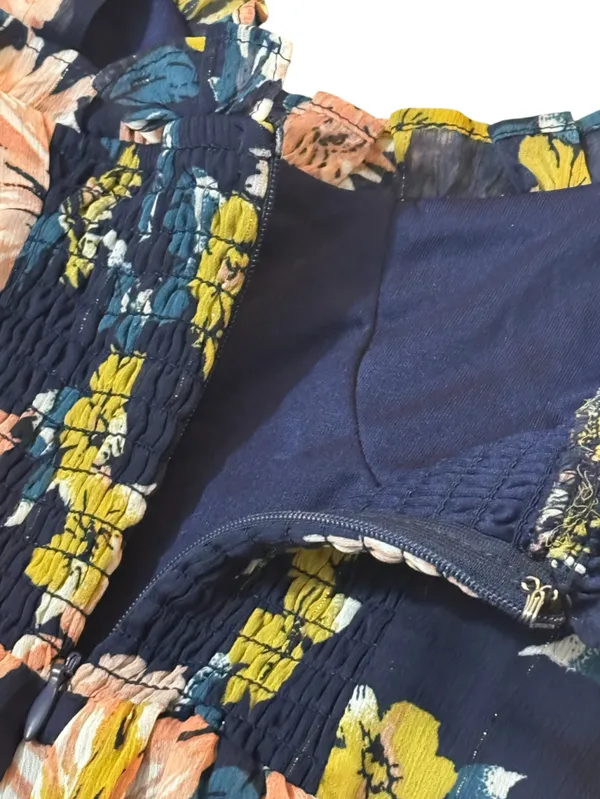 LULU’S Wide Leg Floral Jumpsuit S 16” p2p + Navy Multi NWT - Image 13