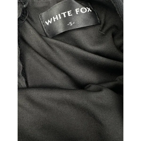 White Fox Boutique - Ruched Low back Mini Dress with Frill Details in Black - Image 3