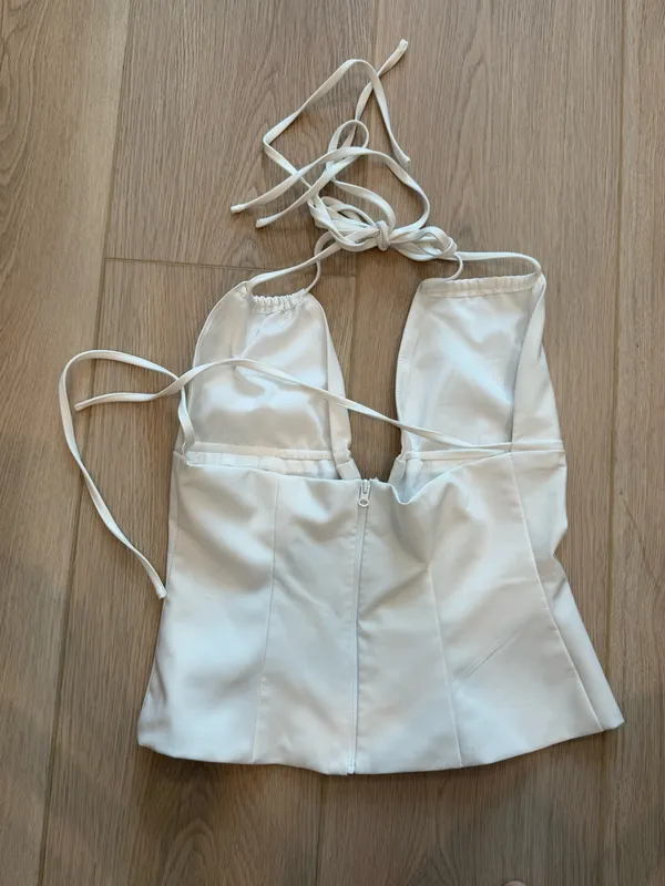 Outcast White Halter V-Neck Tank - Image 4