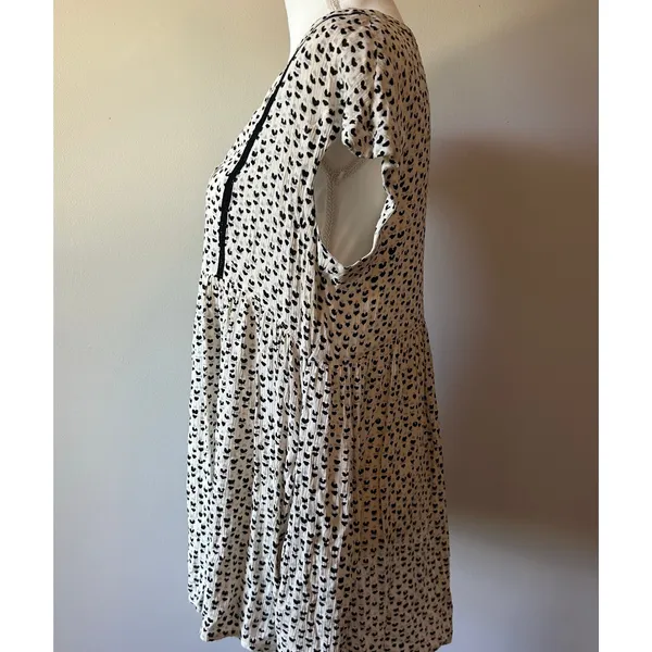 Vanessa Virginia by Anthropologie Spotted Black and White Blouse M - Image 6