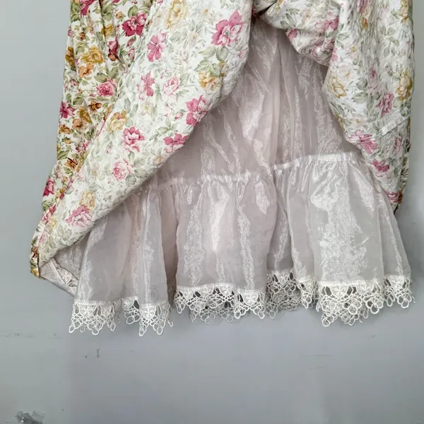 🍁 Minuet Cottagecore Floral Boho Strapeless Mini Party Cocktail Dress‎ Small - Image 5