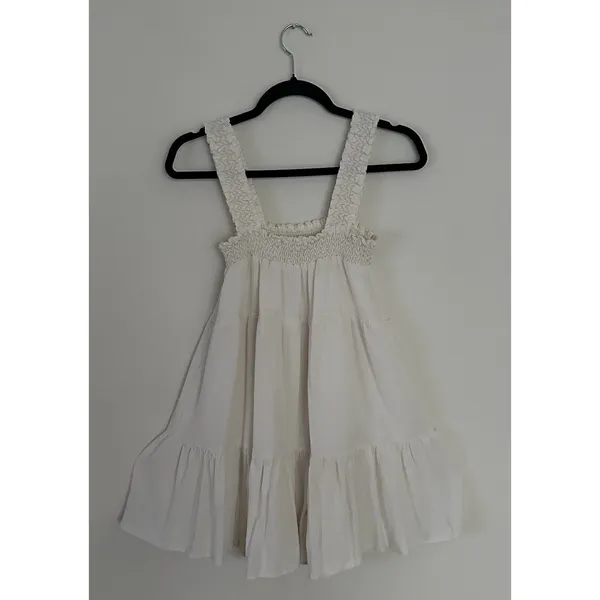 American Eagle Ivory Babydoll Dress with Smocked Bodice Size XS Lined boho style - Image 3