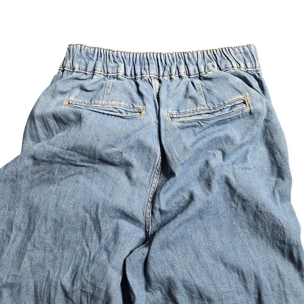 Anthropologie Pilcro High-Rise Pleated Culottes Denim Light Pants‎ Size: 27 - Image 6
