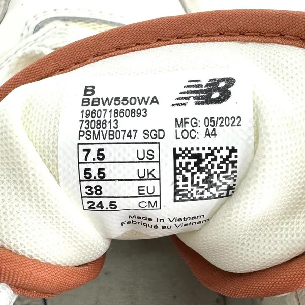 New‎ Balance 550 Au Lait Sneakers Beige Burnt Orange Size 7.5 - Image 9