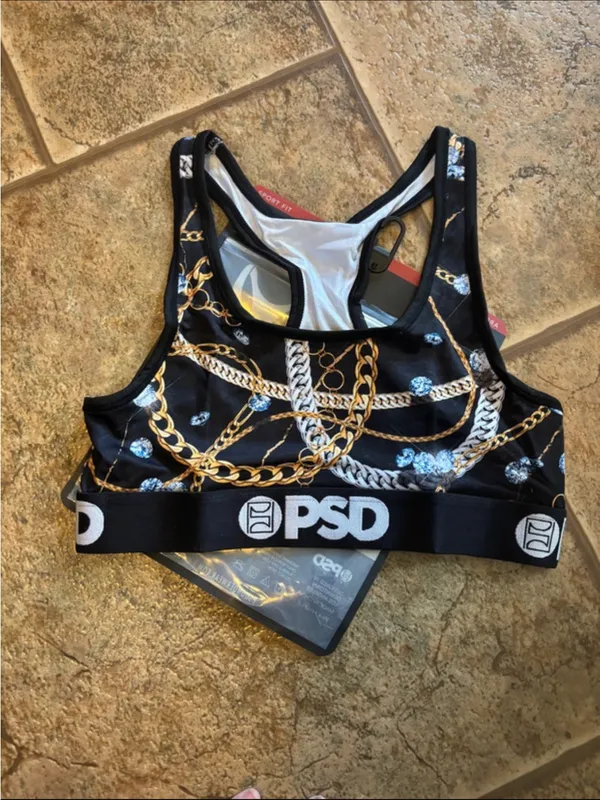 NWT *Bundle of 2* PSD Microfiber Blend Sports Bra Harley Quinn/Ice Chains sz S - Image 6
