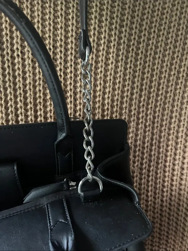 Nine West Black Satchel with Bow Detail - Image 4