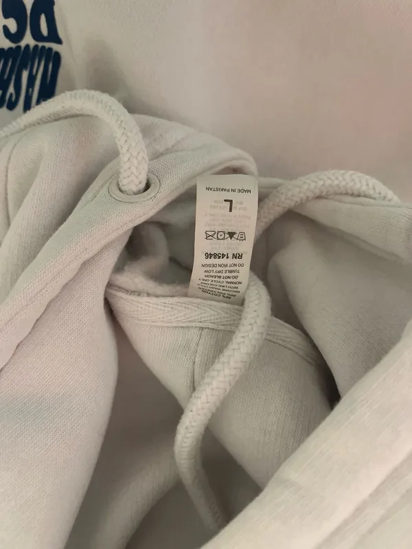 Floral Graphic White Hoodie Size L - Image 5