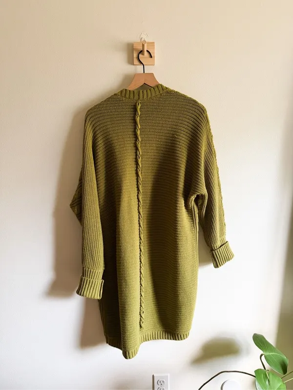 Soft Surroundings Chunky Braided Back Long Cardigan Size XL - Image 3