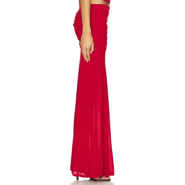 Runaway The Label Meila Romantic Cherry Chiffon Stretch Sheer Maxi Skirt XS NWT - Image 8