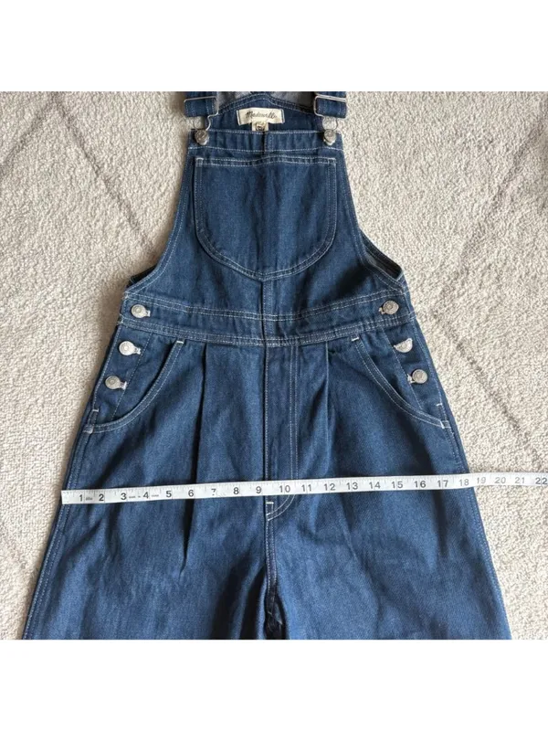 NWT Madewell Wide Leg Denim Overalls Dark Wash - Image 5