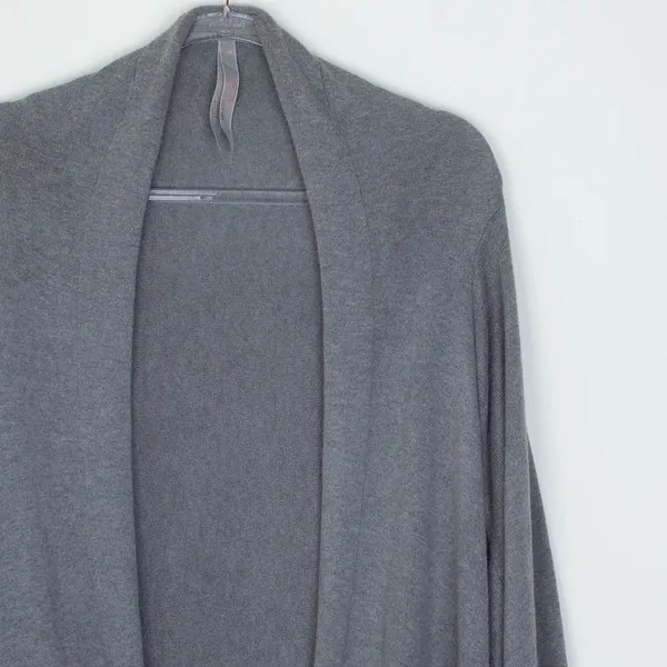 Melissa McCarthy Seven7 Gray Fringe‎ Cardigan Sweater Waterfall Duster Size 2X - Image 3