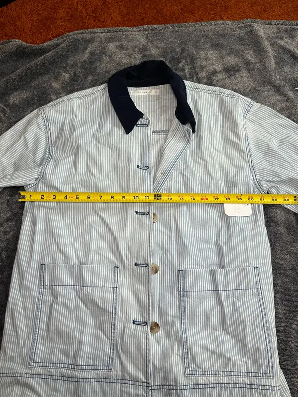 Altar’d State Women’s Striped Jacket Blue White Corduroy Collar Size M NWT - Image 5