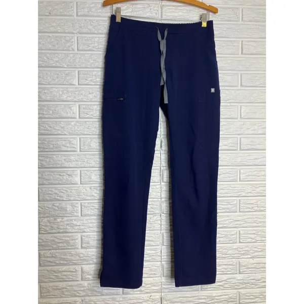 FIGS Technical Collection Scrub Pants Women XS Navy Blue Excellent Straight Leg - Image 2