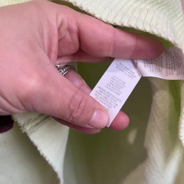 Aerie Light Green Waffle‎ Knit Oversized V-Neck Pullover Sweater Size XS - Image 5