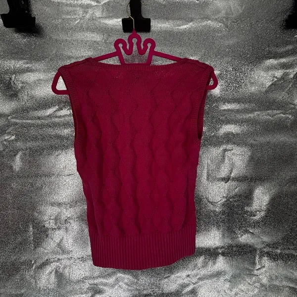 Talbots Vintage 100% Mercerized Cotton Argyle Pink Sweater Vest - Image 5