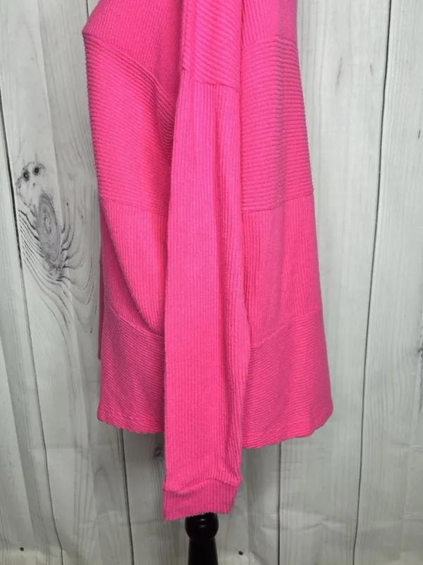 Staccato Pink Multi Directional Ribbed Long Sleeve Lightweight Sweater Sz L - Image 6