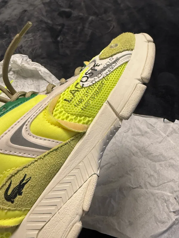 Lacoste x yellow trainers #sneakers #collab Pre-owned used once - Image 6